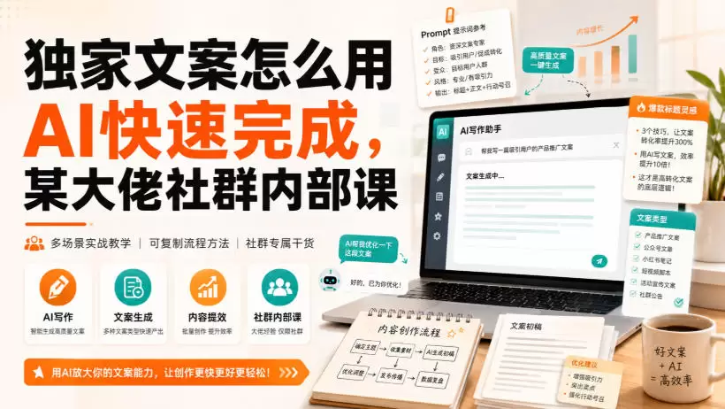 独家文案怎么用AI快速完成，某大佬社群内部课 - 青心资源站