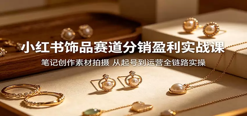 小红书饰品赛道分销盈利实战课：笔记创作素材拍摄，从起号到运营全链路实操|青心网创站