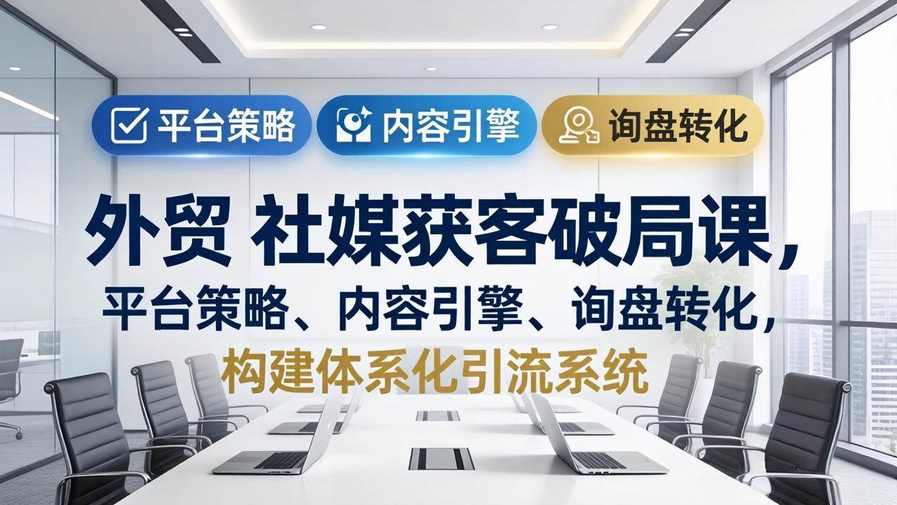 （17901期）外贸 社媒获客破局课，平台策略、内容引擎、询盘转化，构建体系化引流系统（更新26年3月）|青心网创站