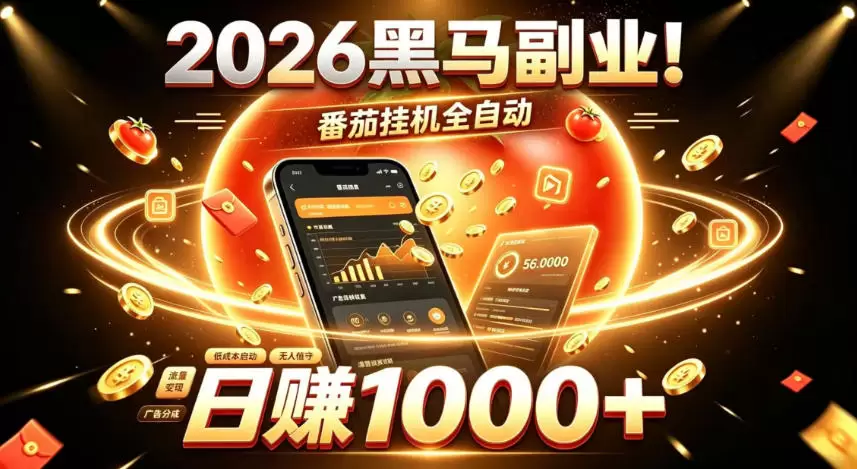 2026黑马副业！番茄挂G全自动日入1000+，操作最简单、门槛最低的线上轻资产项目【揭秘】|青心网创站