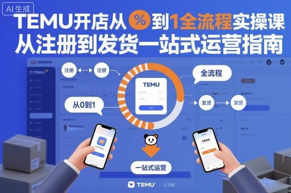 TEMU开店从0到1全流程实操课，从注册到发货一站式运营指南-青心网创站