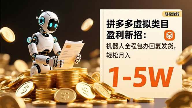 (16529期)拼多多虚拟类目盈利新招:机器人全程包办回复发货,轻松月入 1-5W (16529期)拼多多虚拟类目盈利新招:机器人全程包办回复发货,轻松月入 1-5W