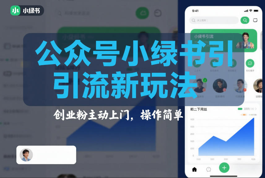公众号小绿书引流新玩法，创业粉主动上门，操作简单青心网创青心网创站