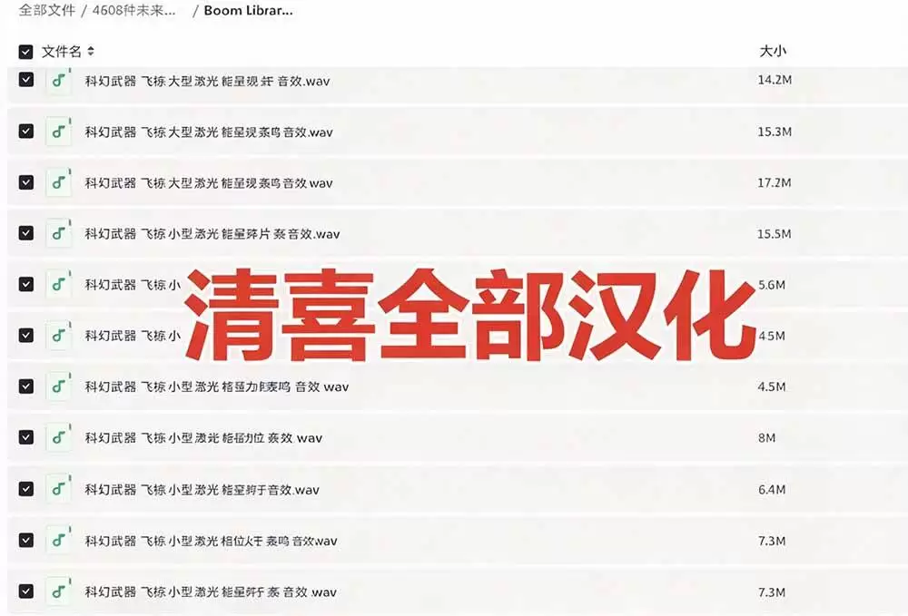 （20696期）顶级音效合集！4600+种未来科幻武器开枪射击战斗音效素材合集，全部中文汉化 Boom Library – Cyber W - 青心资源站