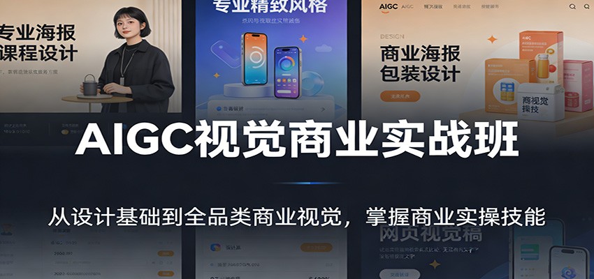 AIGC视觉商业实战班:从设计基础到全品类商业视觉,掌握商业实操技能青心网创青心网创站