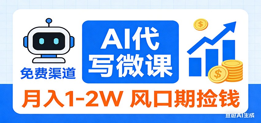 2026告别打工!AI 代写微课,提供免费渠道,月入 1-2W 风口期捡钱青心网创青心网创站