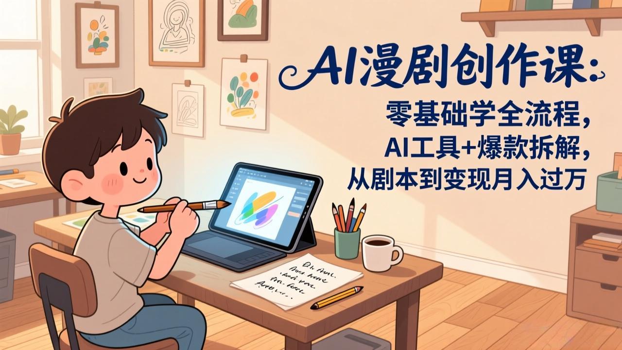 AI漫剧创作课:零基础学全流程,AI工具+爆款拆解,从剧本到变现月入过万青心网创青心网创站