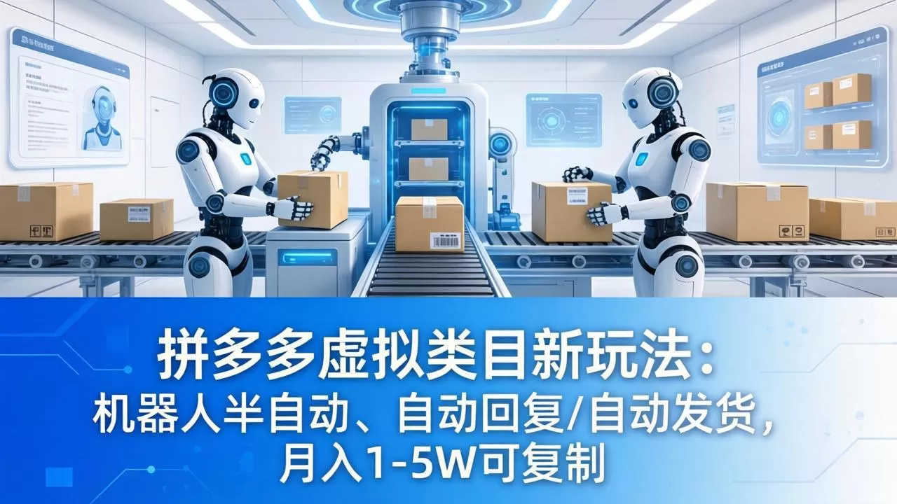 拼多多虚拟类目新玩法:机器人半自动、自动回复 /自动发货,月入 1-5W 可复制|青心网创站