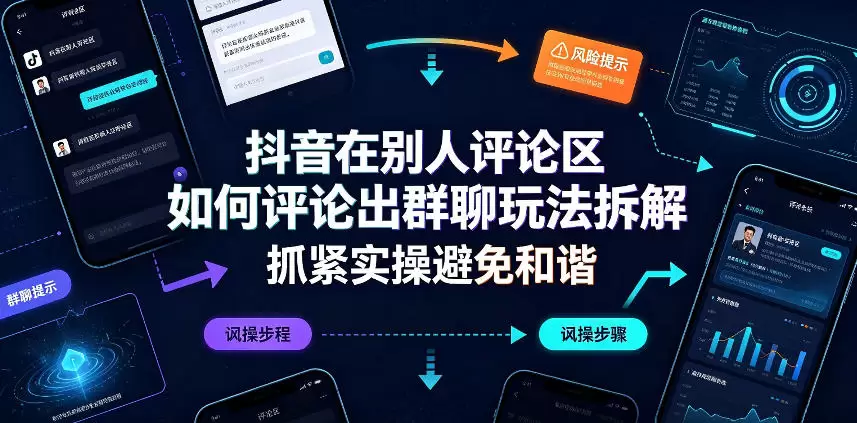 抖音在别人评论区如何评论出群聊玩法拆解，抓紧实操避免和谐|青心网创站