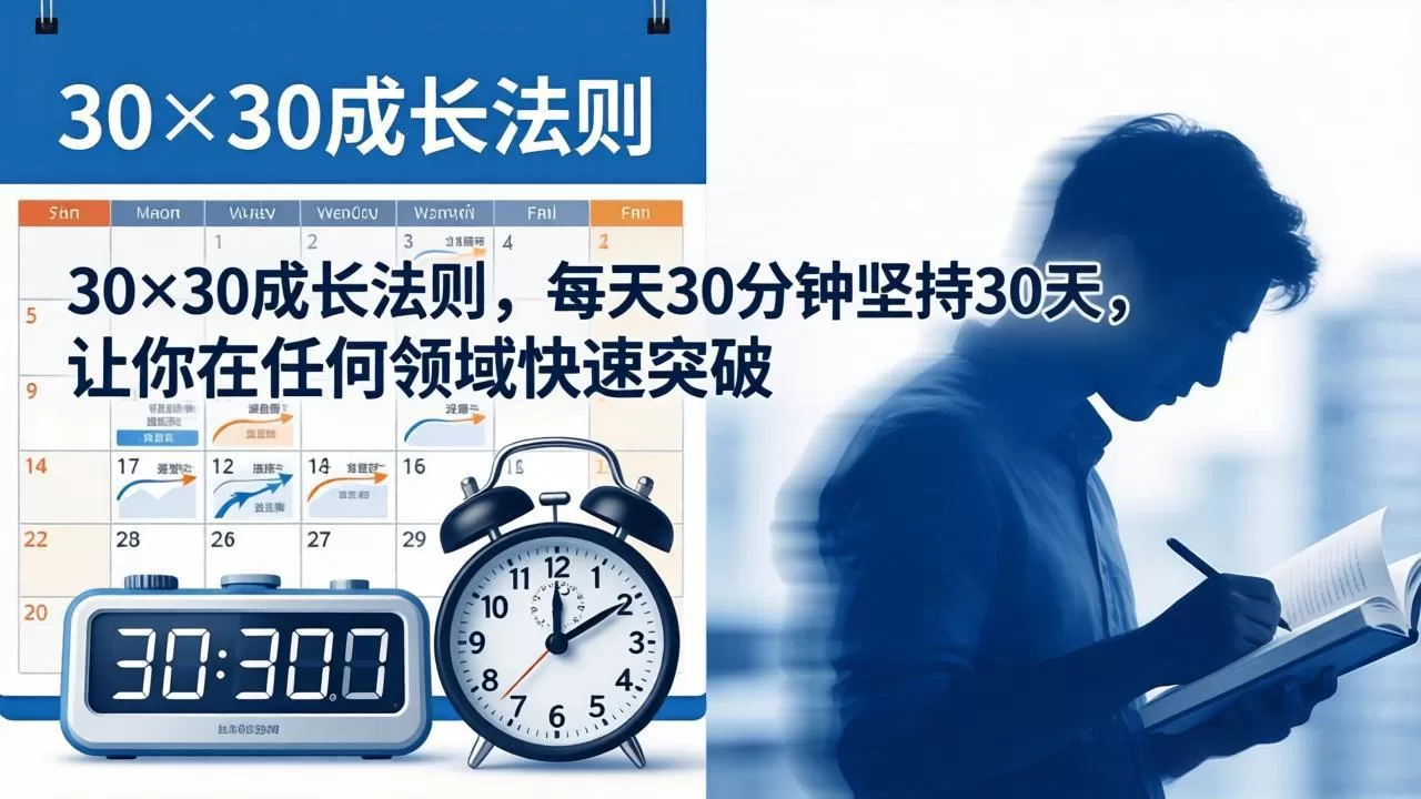 付费文章：30×30成长法则，每天30分钟坚持30天，让你在任何领域快速突破|青心网创站