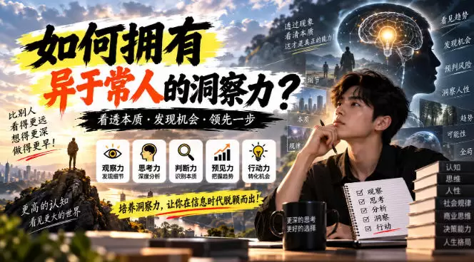 某公众号付费文章：如何拥有异于常人的洞察力？ - 青心资源站