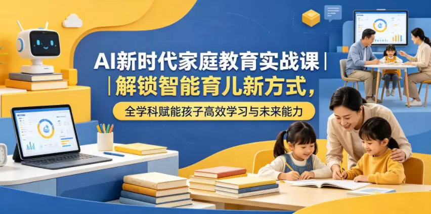 AI新时代家庭教育实战课｜解锁智能育儿新方式，全学科赋能孩子高效学习与未来能力|青心网创站