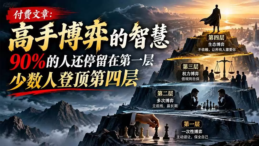 （20628期）【无水印】付费文章：高手博弈的智慧，90%的人还停留在第一层，少数人登顶第四层 - 青心资源站