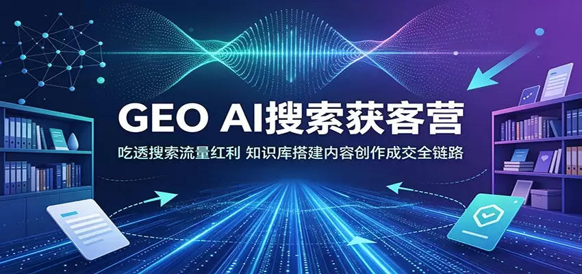 GEO AI搜索获客营：吃透搜索流量红利，知识库搭建内容创作成交全链路|青心网创站