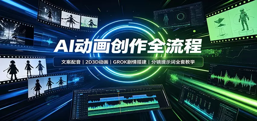AI动画创作全流程：文案配音，2D3D动画，GROK剧情搭建，分镜提示词全套教学|青心网创站