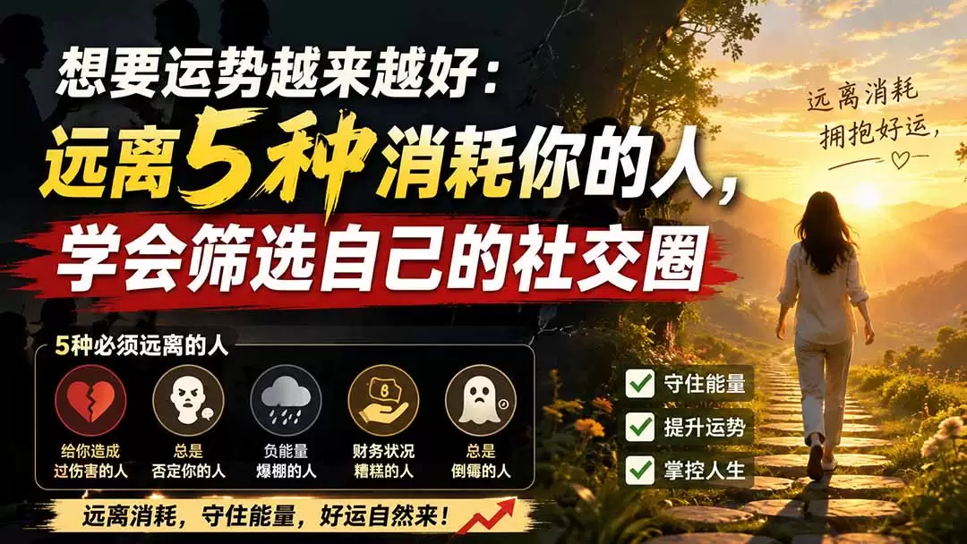 付费文章：想要运势越来越好：远离5种消耗你的人，学会筛选自己的社交圈|青心网创站