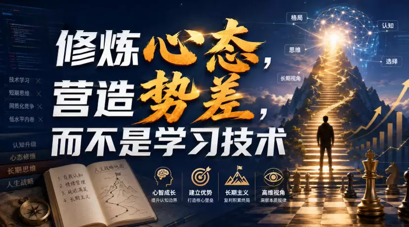 付费文章：修炼心态，营造势差，而不是学习技术|青心网创站