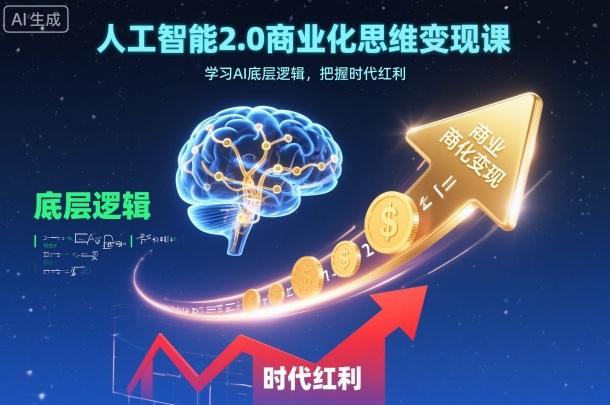 人工智能2.0商业化思维变现课,学习AI底层逻辑,把握时代红利-青心网创站