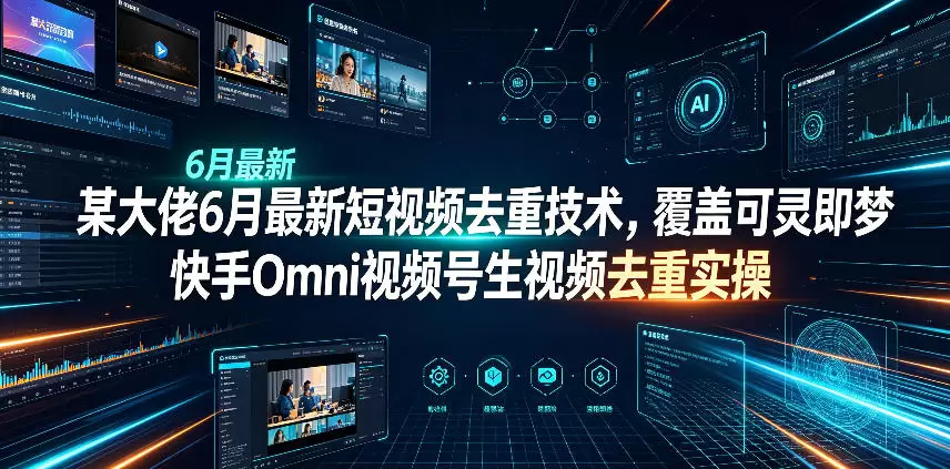 某大佬6月最新短视频去重技术，覆盖可灵即梦快手Omni视频号生视频去重实操|青心网创站