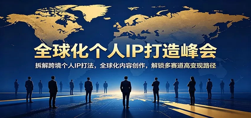 全球化个人IP打造峰会：拆解跨境个人IP打法，全球化内容创作，解锁多赛道高变现路径|青心网创站