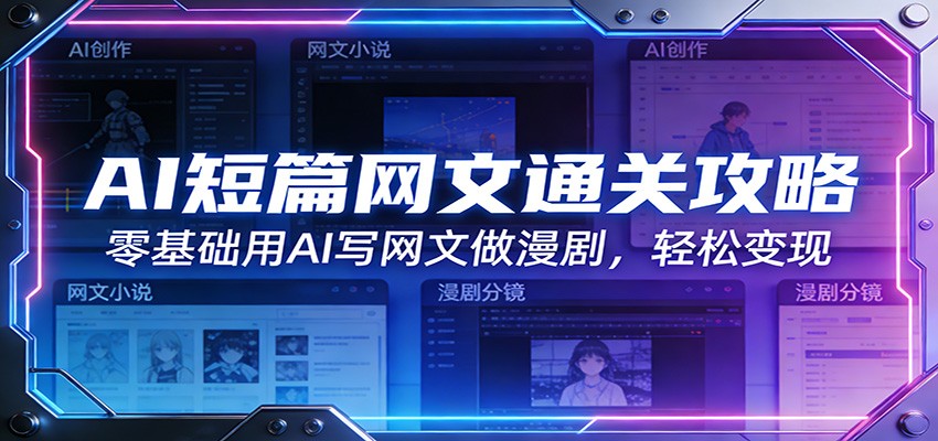 AI短篇网文通关攻略:零基础用AI写网文做漫剧,轻松变现青心网创青心网创站