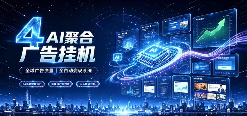 全域广告流量聚合，AI无人挂机稳赚佣金，打造长期稳定被动收入副业|青心网创站