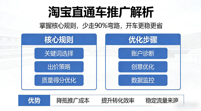 淘宝直通车推广解析,掌握核心规则,少走90%弯路,开车更稳更省|青心网创站