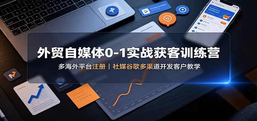 外贸自媒体0-1实战获客训练营：多海外平台注册，社媒谷歌多渠道开发客户教学 - 青心资源站