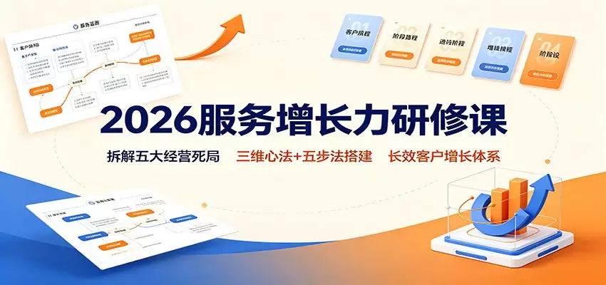 2026服务增长力研修课：拆解五大经营死局，三维心法+五步法搭建长效客户增长体系|青心网创站
