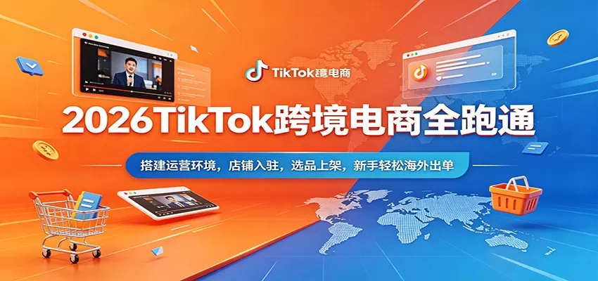 2026TikTok跨境电商全跑通：搭建运营环境，店铺入驻，选品上架，新手轻松海外出单|青心网创站