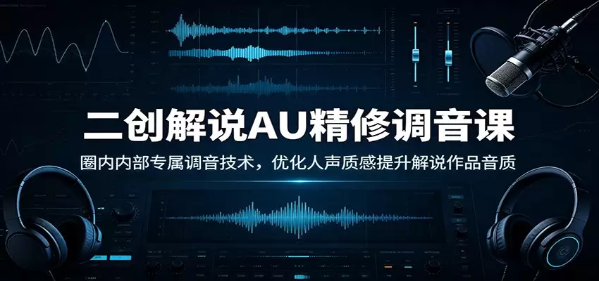 二创解说AU精修调音课：圈内内部专属调音技术，优化人声质感提升解说作品音质|青心网创站