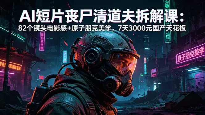 AI短片《丧尸清道夫》拆解课：82个镜头电影感+原子朋克美学，7天3000元国产天花板|青心网创站