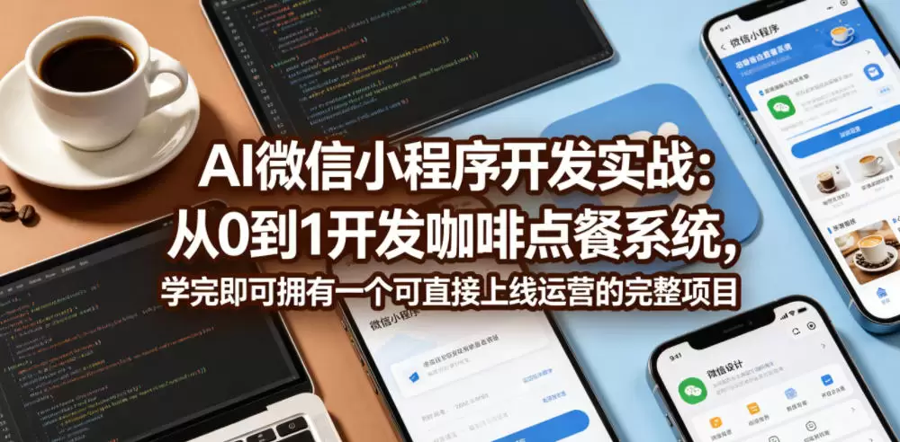 AI微信小程序开发实战：从0到1开发咖啡点餐系统，学完即可拥有一个可直接上线运营的完整项目|青心网创站
