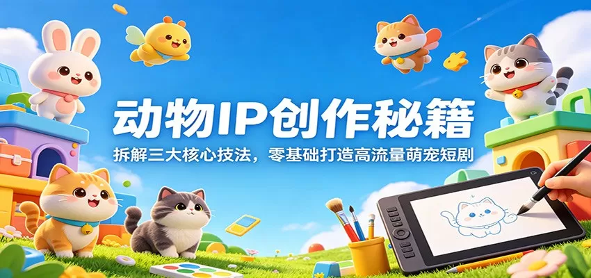 动物IP创作秘籍：拆解三大核心技法，零基础打造高流量萌宠短剧|青心网创站