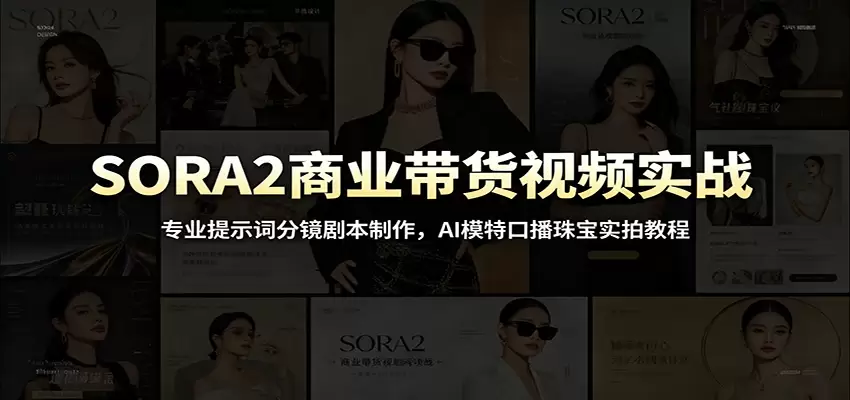 SORA2商业带货视频实战：专业提示词分镜剧本制作，AI模特口播珠宝实拍教程|青心网创站