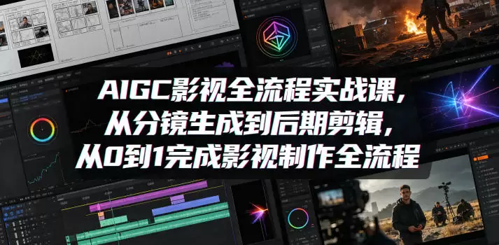 AIGC影视全流程实战课，从分镜生成到后期剪辑，从0到1完成影视制作全流程|青心网创站