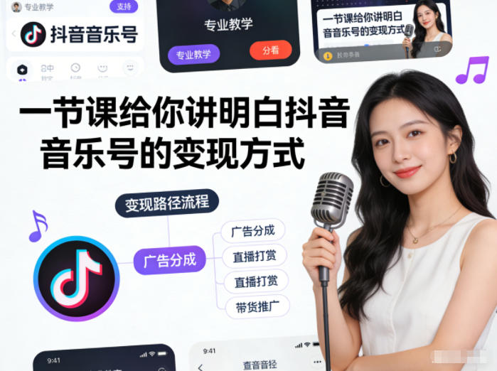 一节课给你讲明白抖音音乐号的变现方式青心网创青心网创站