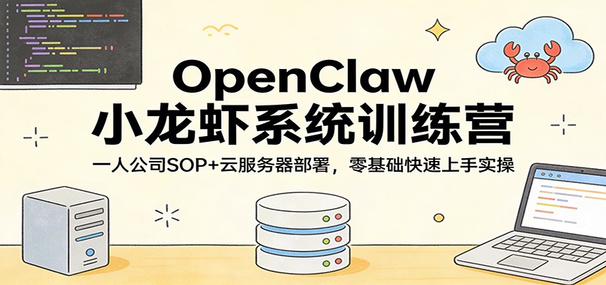 OpenClaw小龙虾系统训练营：一人公司SOP，云服务器部署，零基础快速上手实操青心网创青心网创站