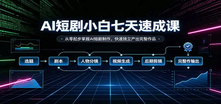 AI短剧小白七天速成课:从零起步掌握AI短剧制作,快速独立产出完整作品 AI短剧小白七天速成课:从零起步掌握AI短剧制作,快速独立产出完整作品