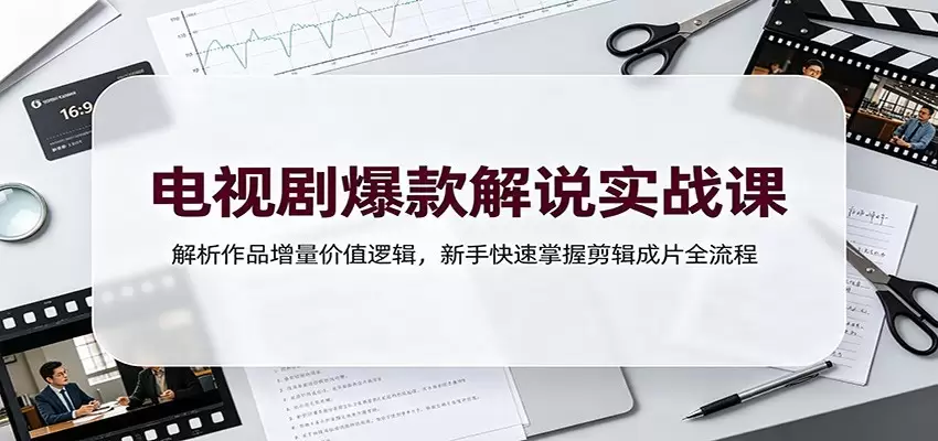 电视剧爆款解说实战课：解析作品增量价值逻辑，新手快速掌握剪辑成片全流程|青心网创站