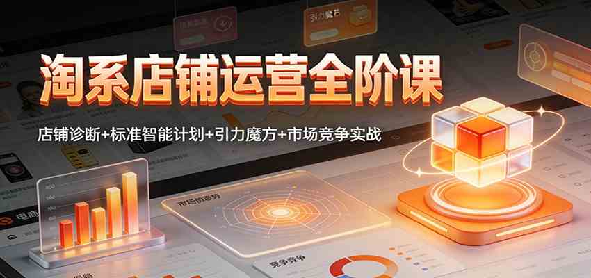 淘系店铺运营全阶课：店铺诊断+标准智能计划+引力魔方+市场竞争实战青心网创青心网创站