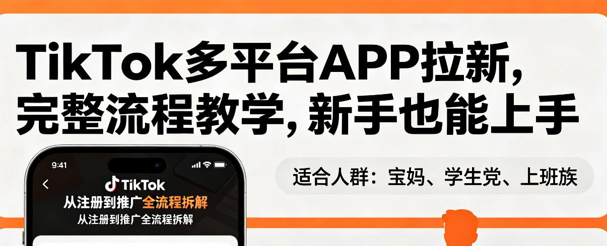 TikTok多平台APP拉新，完整流程教学，新手也能上手，轻松出海搞美金|青心网创站