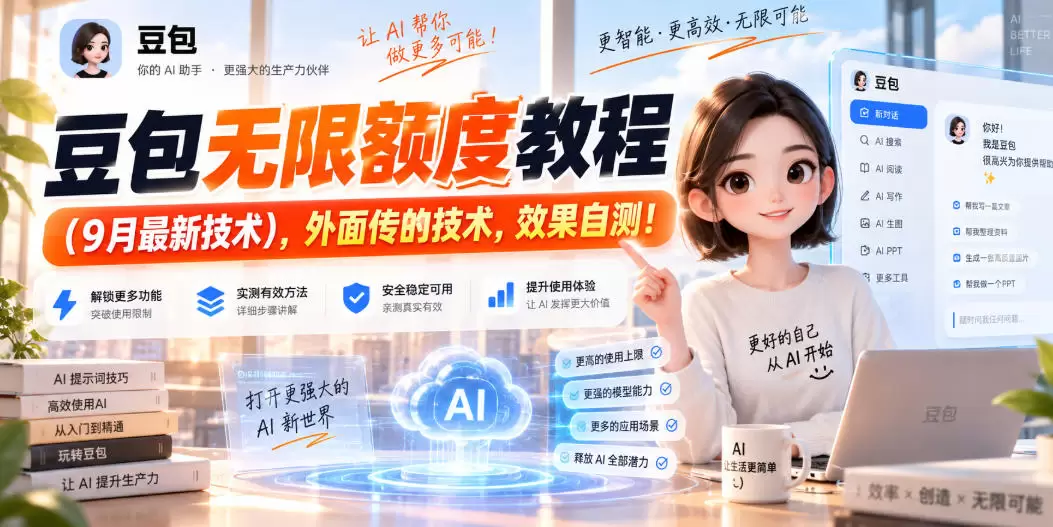 豆包无限额度教程（9月最新技术），外面传的技术，效果自测！ - 青心资源站
