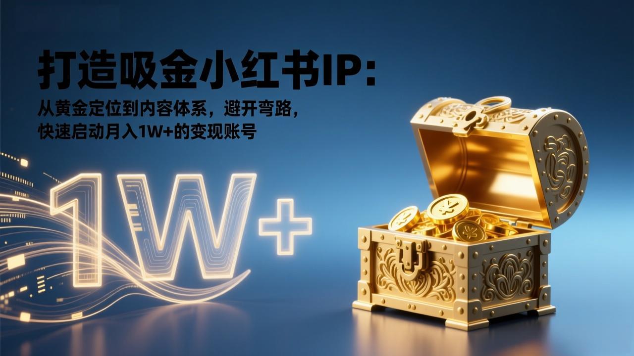 打造吸金小红书IP:从黄金定位到内容体系,避开弯路,快速启动月入1W+的变现账号青心网创青心网创站