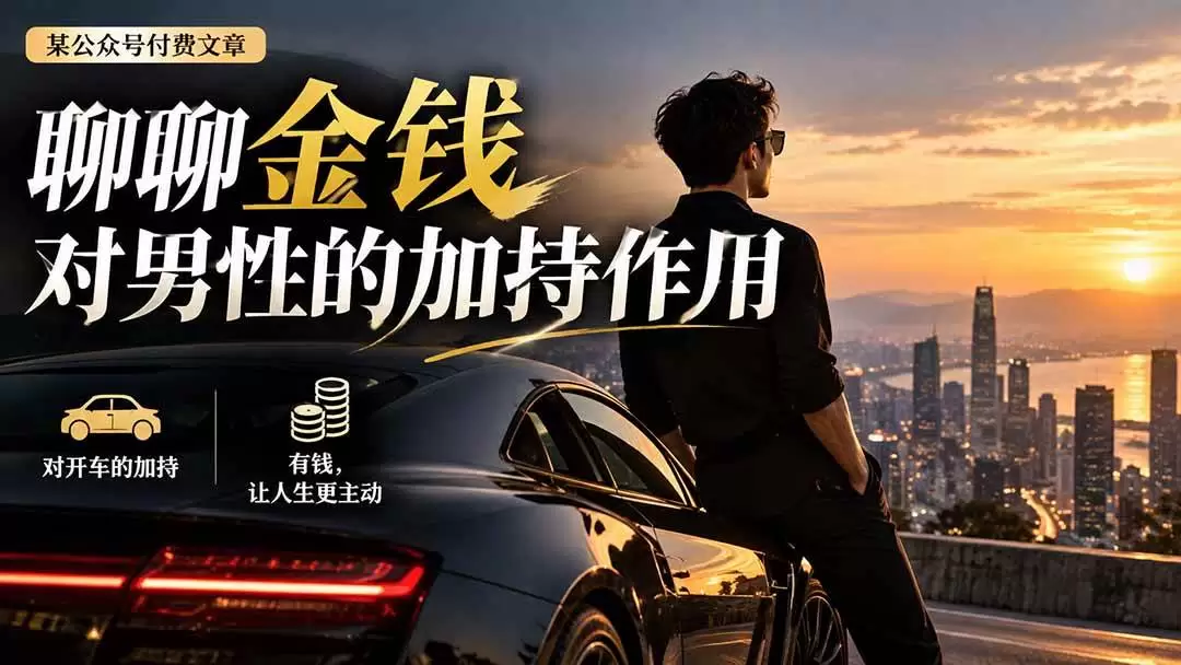 （20627期）【无水印】某公众号付费文章：聊聊金钱对男性的加持作用 - 青心资源站