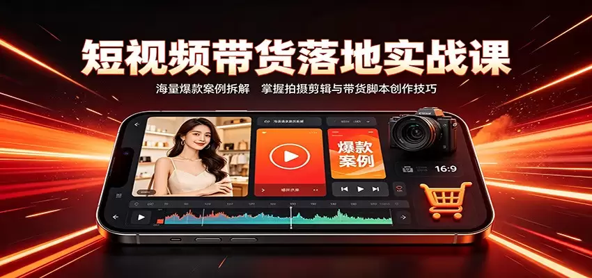 短视频带货落地实战课：海量爆款案例拆解，掌握拍摄剪辑与带货脚本创作技巧|青心网创站
