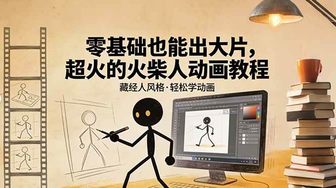 (17464期)零基础也能出大片,超火的火柴人动画教程(藏经人风格)青心网创青心网创站