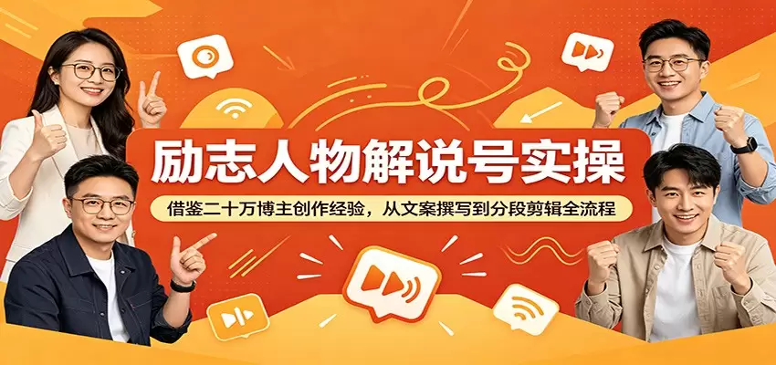 励志人物解说号实操：借鉴二十万博主创作经验，从文案撰写到分段剪辑全流程|青心网创站