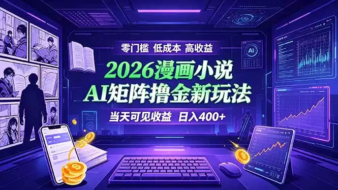 爆款小说漫画大阅读 ai矩阵操作 当天可见收益 日入400+ 零门槛 高收益|青心网创站