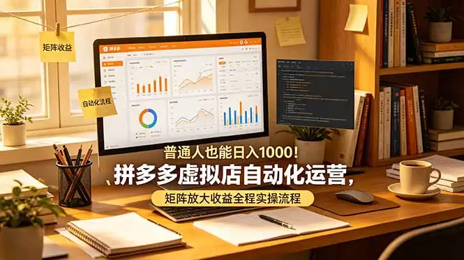 普通人也能日入 1000！拼多多虚拟店自动化运营，矩阵放大收益全程实操流程|青心网创站